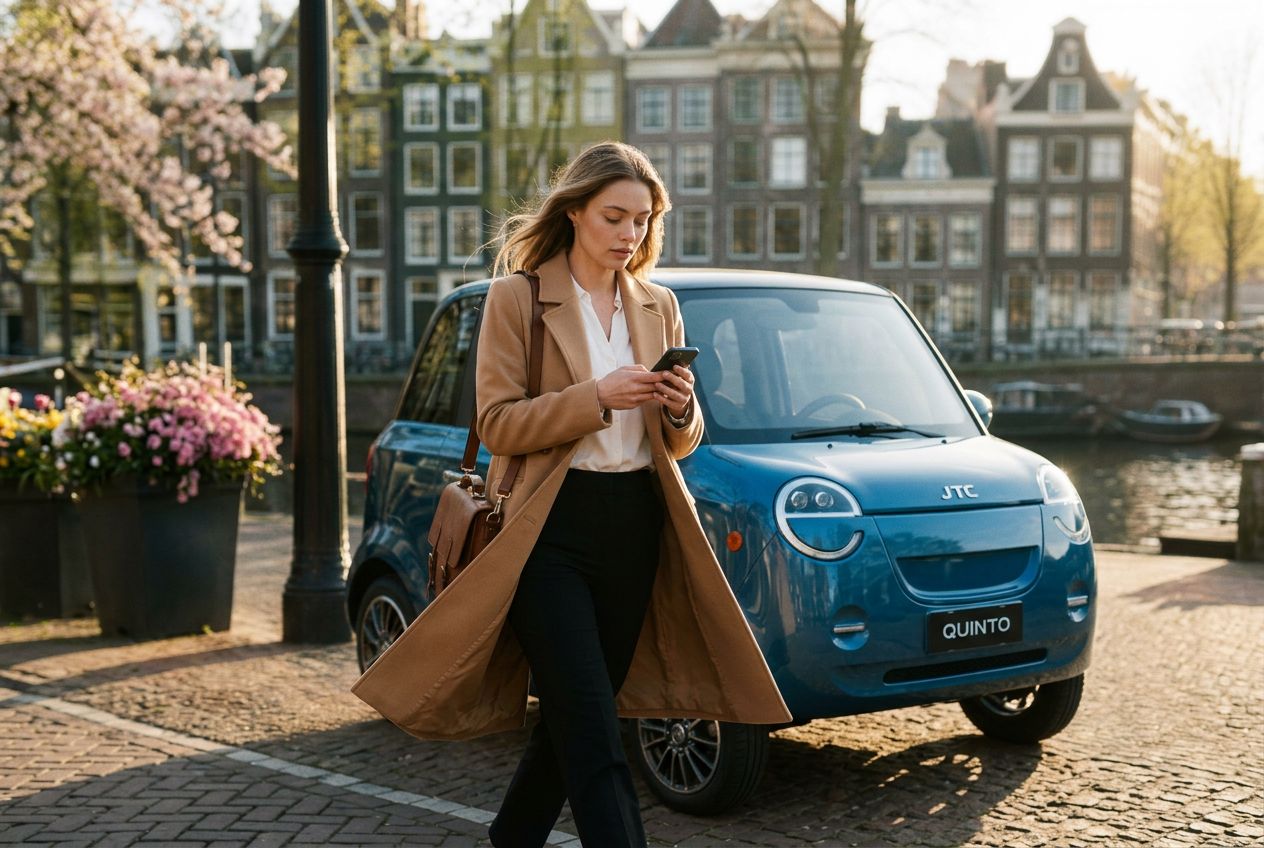 Zakenvrouw met Quinto in Amsterdam